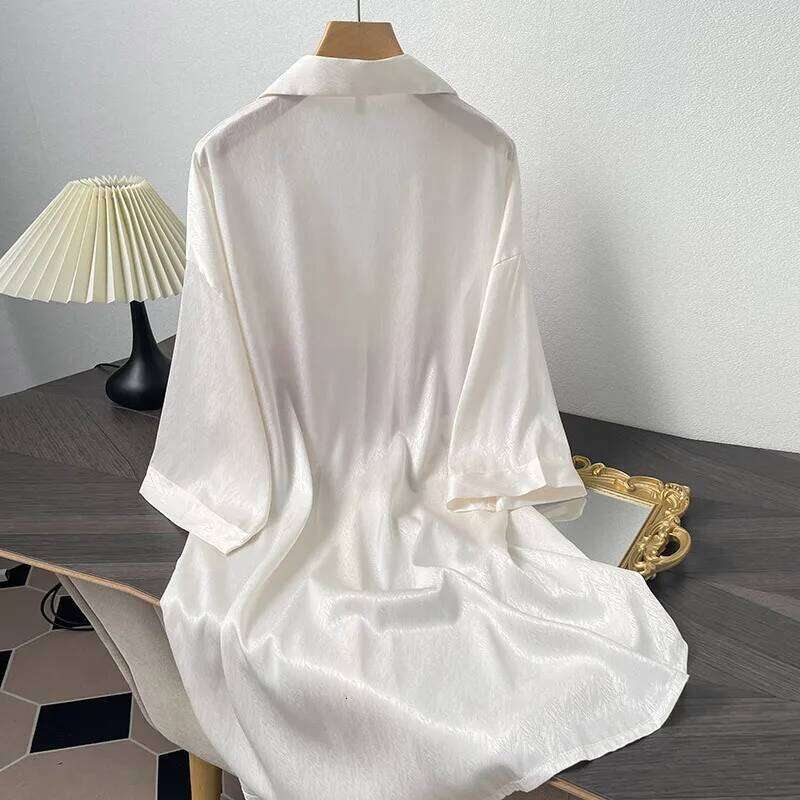 Designer Clothes Sexy Print Flower Sleepshirt Nightdress Summer Female Sleepwear Nightgown Lingerie Casual Home Wear Loungewear Satin Nightwear Hot Se