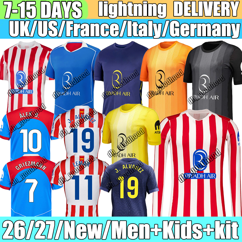 New Atleticos de madrid J.Alvarez #19 barrios Sorloth ALEX B. soccer jerseys Griezmann ALMADA RASPADORI M.Llorente camiseta 2026 football shirt men kids kit uniforms