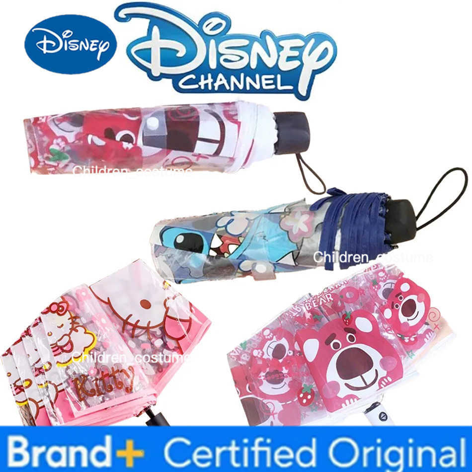 Disney New Cartoon Stitch Portable Folding Umbrella Cute Stitch Automatic Transparent Umbrellas Fashion Manual Umbrella Kid Gift H251226