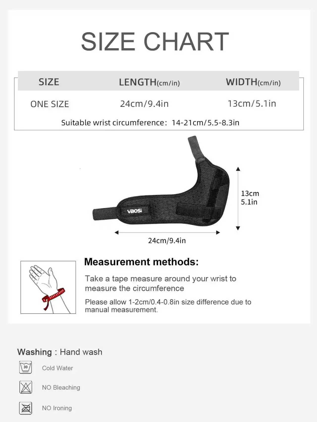 VBOSi 1 Piece Adjustable Thumb Support Wrist Brace for Left and Right Hands for Men Women M251226