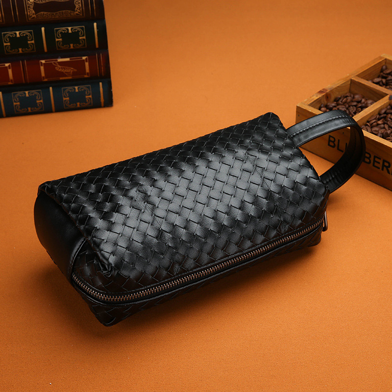 Clutch bag 2025 new Korean style PU woven Clutch bag large capacity bucket-style handbag lightweight