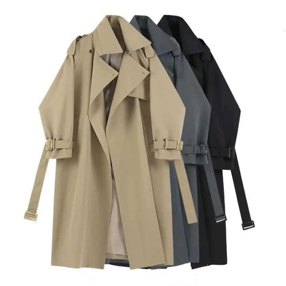 2024 New Women s Brown Lapel Solid Coat Female Commute Long Sleeves Pocket Loose Jacket Casual Lady Irregular OuterwearT251226