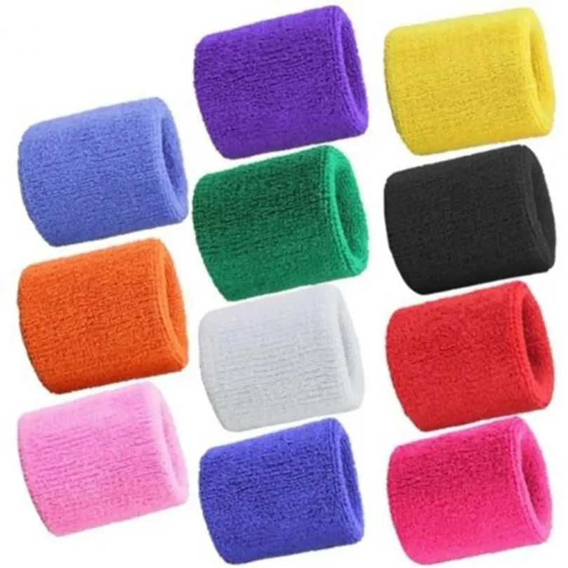 2Pcs Wrist Sweatband Tennis Sports Wristband Volleyball Gym Elastic Brace Support Sweat Band Towel Bracelet Quick Dry Sweatband M251226