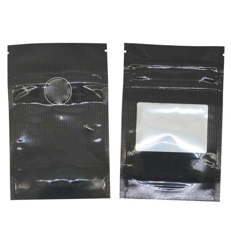 100Pcs Mylar bag 3.5g Clear Window Zipper bags Child lock Plastic Pouch Food Storage Bag Resealable Water Proof Smellproof Packaging Bags