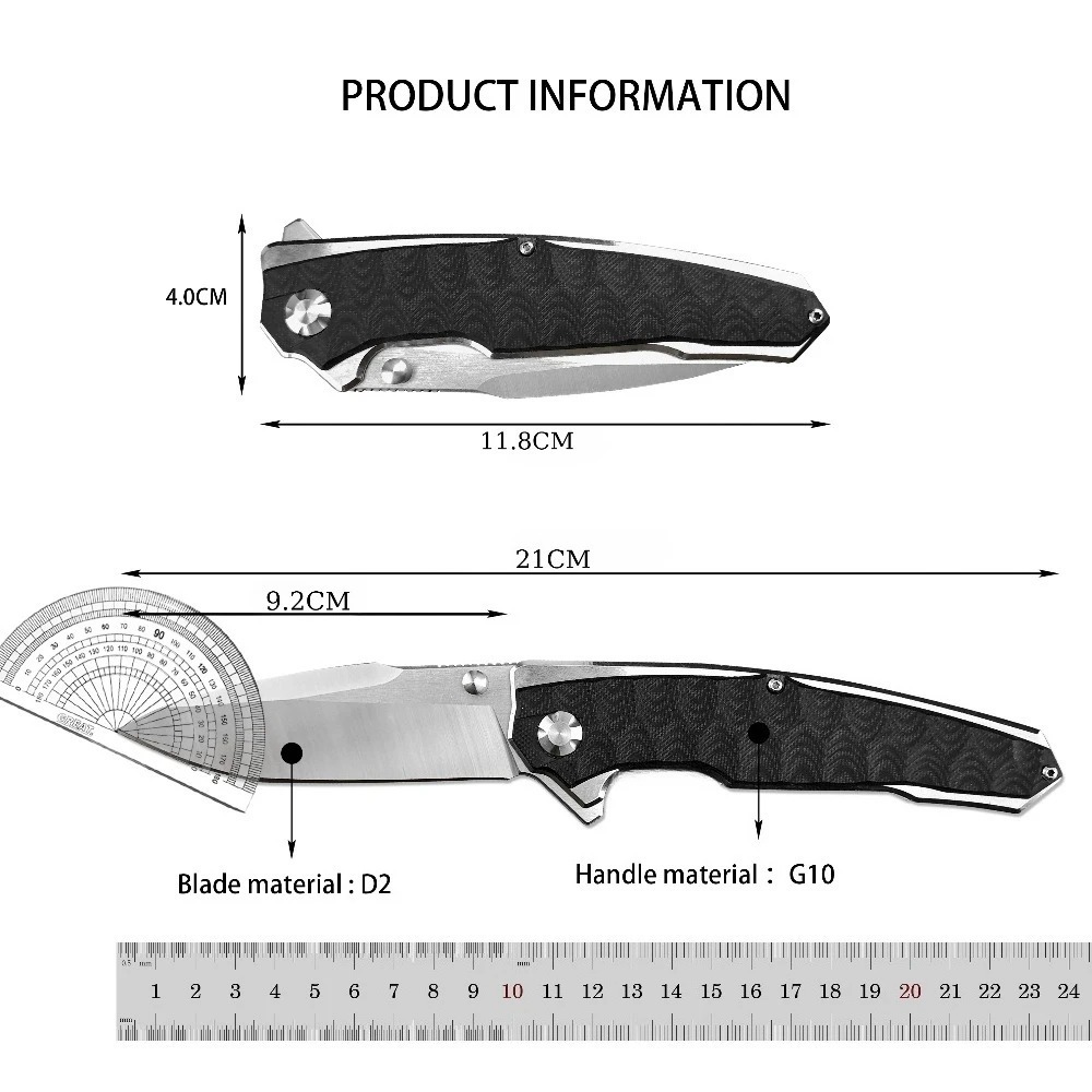 New M390 Steel Folding Knife G10 Handle Outdoor Camping Survival Hunting Knife Fruit Portable High Hardness Tactical EDC Tool