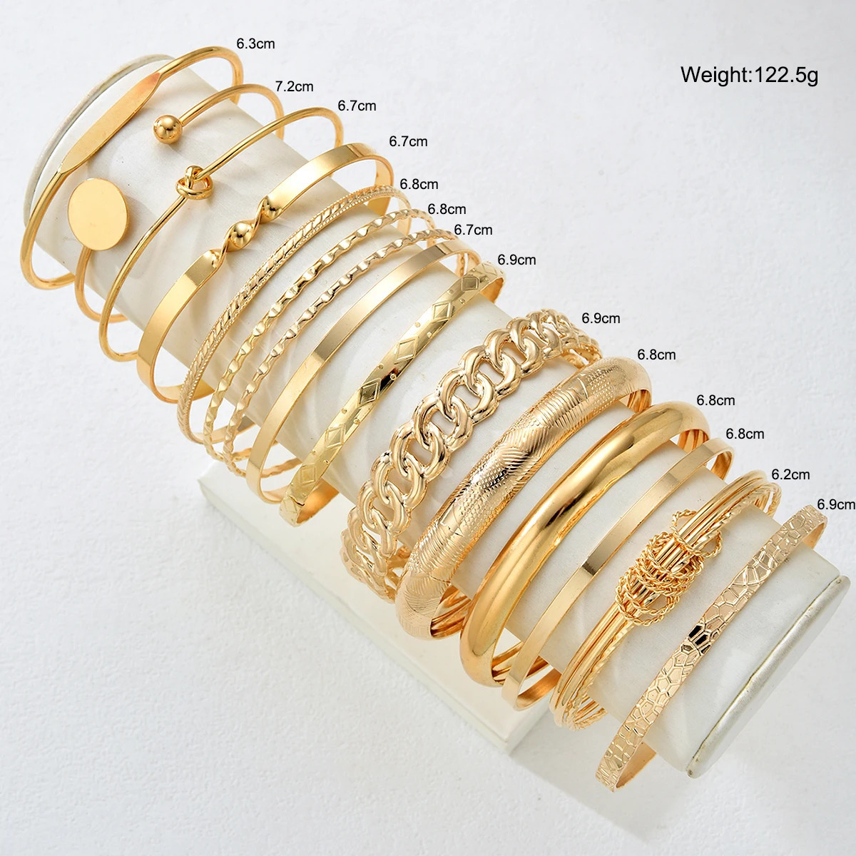 15 Pcs Retro Gold Color Minimalist Bangle Set for Women Fashion Chic Geometric Knotted Bracelets Daily Party Jewelry Gifts 2026 251219