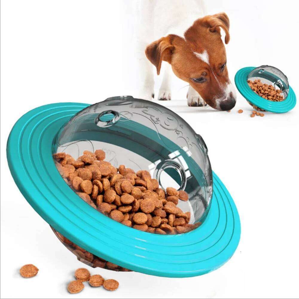 Chew Proof Flying Saucer Dog Toy - Unbreakable UFO Treat Dispenser Wobble Ball Food Feeder for Powerful Chewers 25N1226