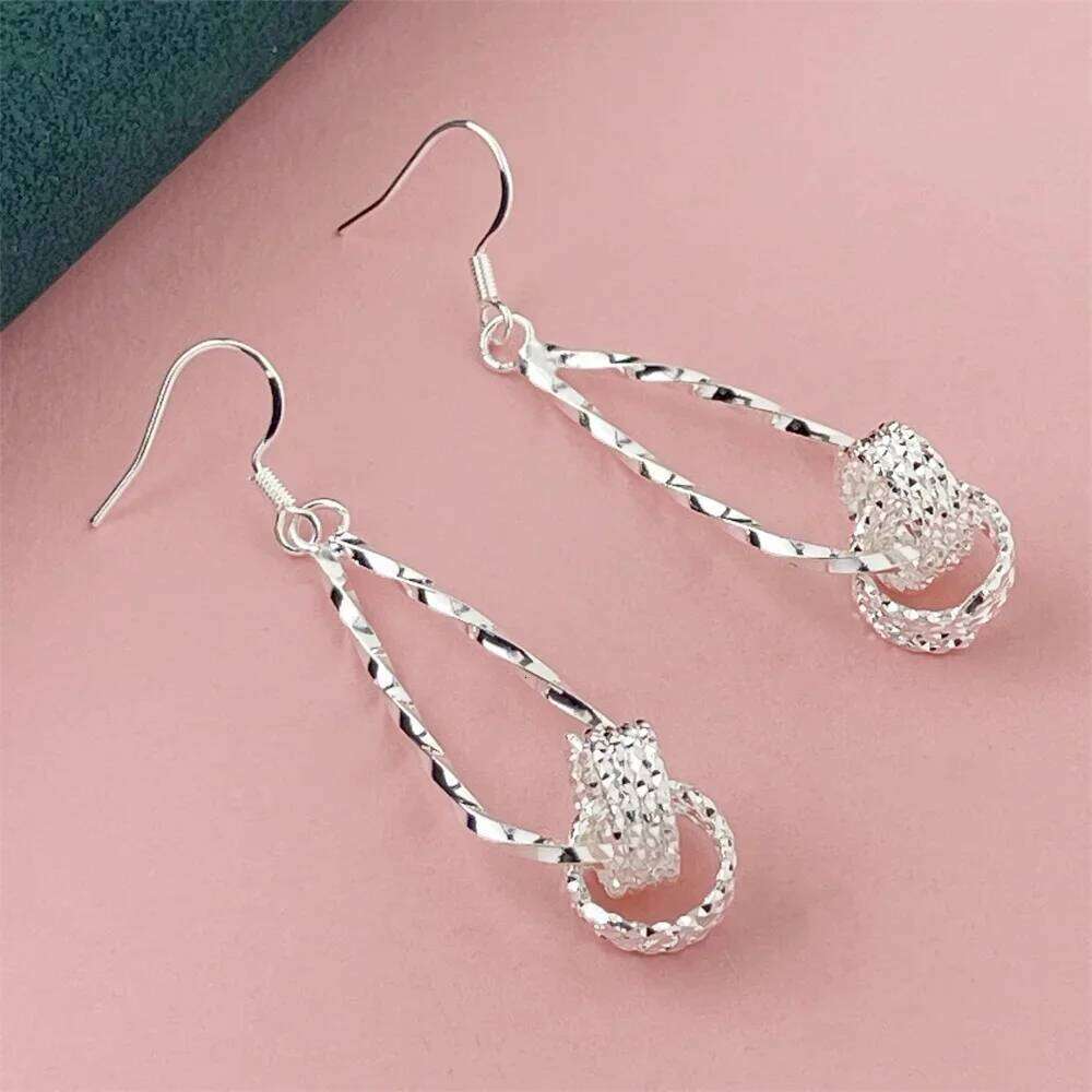 925 Silver Heart Shape Earrings Women Exquisite Student Jewelry Accessories 25H1226