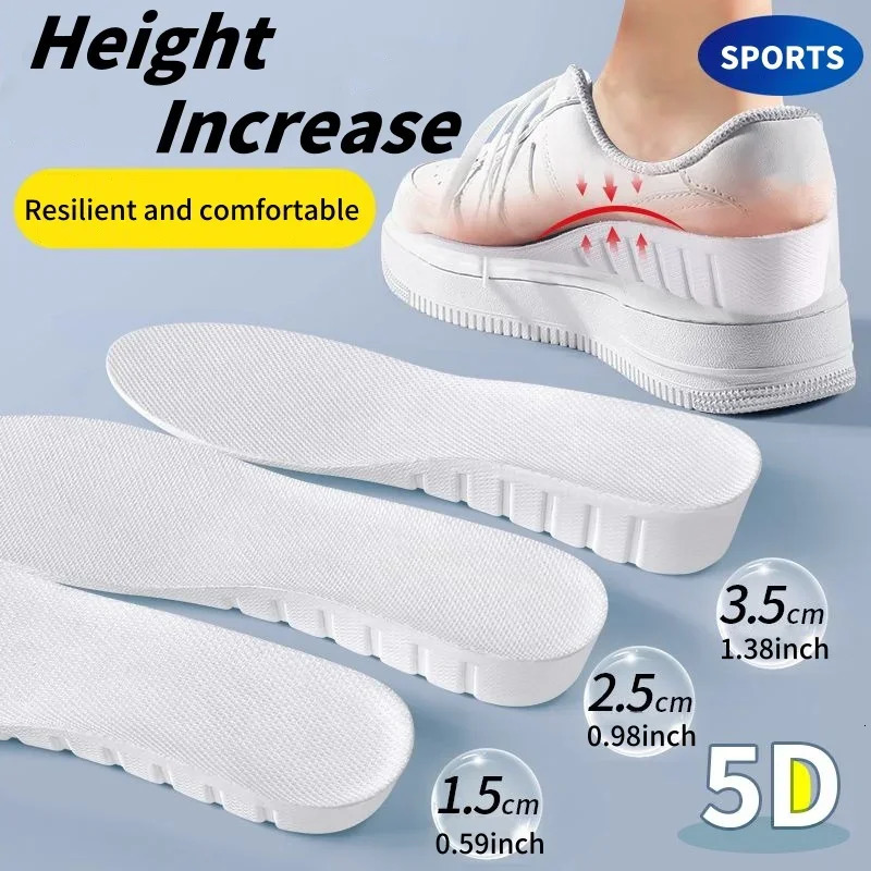 1Pair Height Increase Insole Men Woman Comfort Orthopedic Shoes Insoles Genuine EVA White Non-Slip Shoe Pads Arch Support Insert 251225