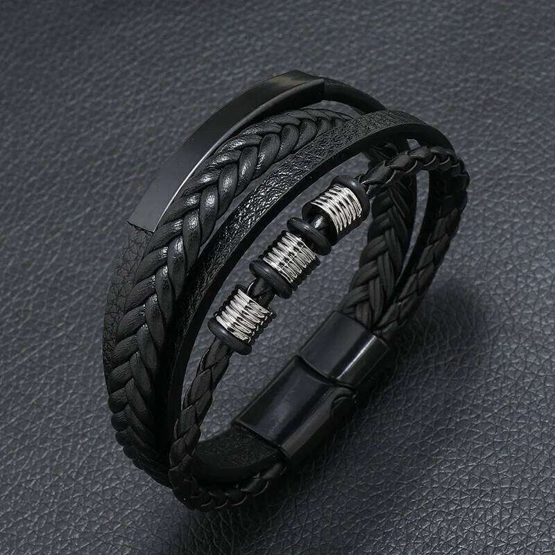Musical Vintage Creative Men's Music Symbol Simple Leather Multi-Layer Bracelet 25T1226