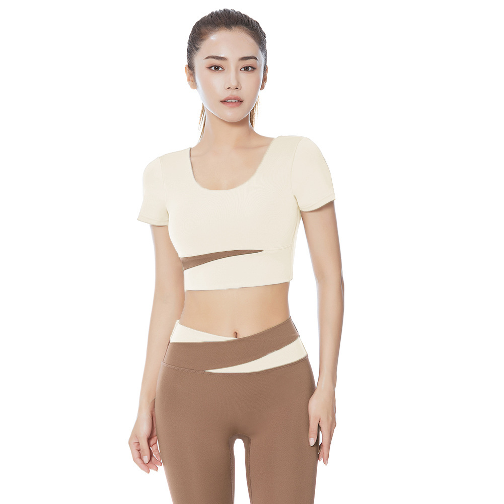 Two-Tone Outdoor Running Sports Bra & Yoga Crop Top: Color-Block, Cropped, Quick-Dry, Tight-Fitting & Breathable Fitness Bra