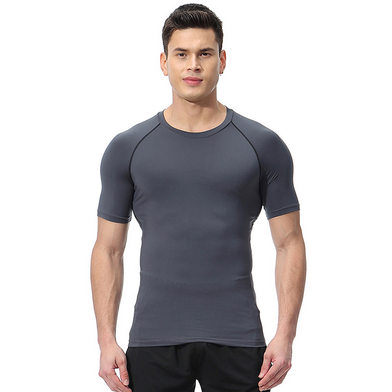 Men's Summer Gym Clothes: High-Stretch, Breathable, Quick-Dry T-Shirt, Basketball & Running Short-Sleeve Athletic Compression Shirt