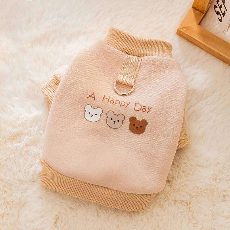 Japanese-style Three Little Bears Print Teddy Sweatshirt Yorkshire Two-legged Pullover Warm Dog Clothes 25T1226