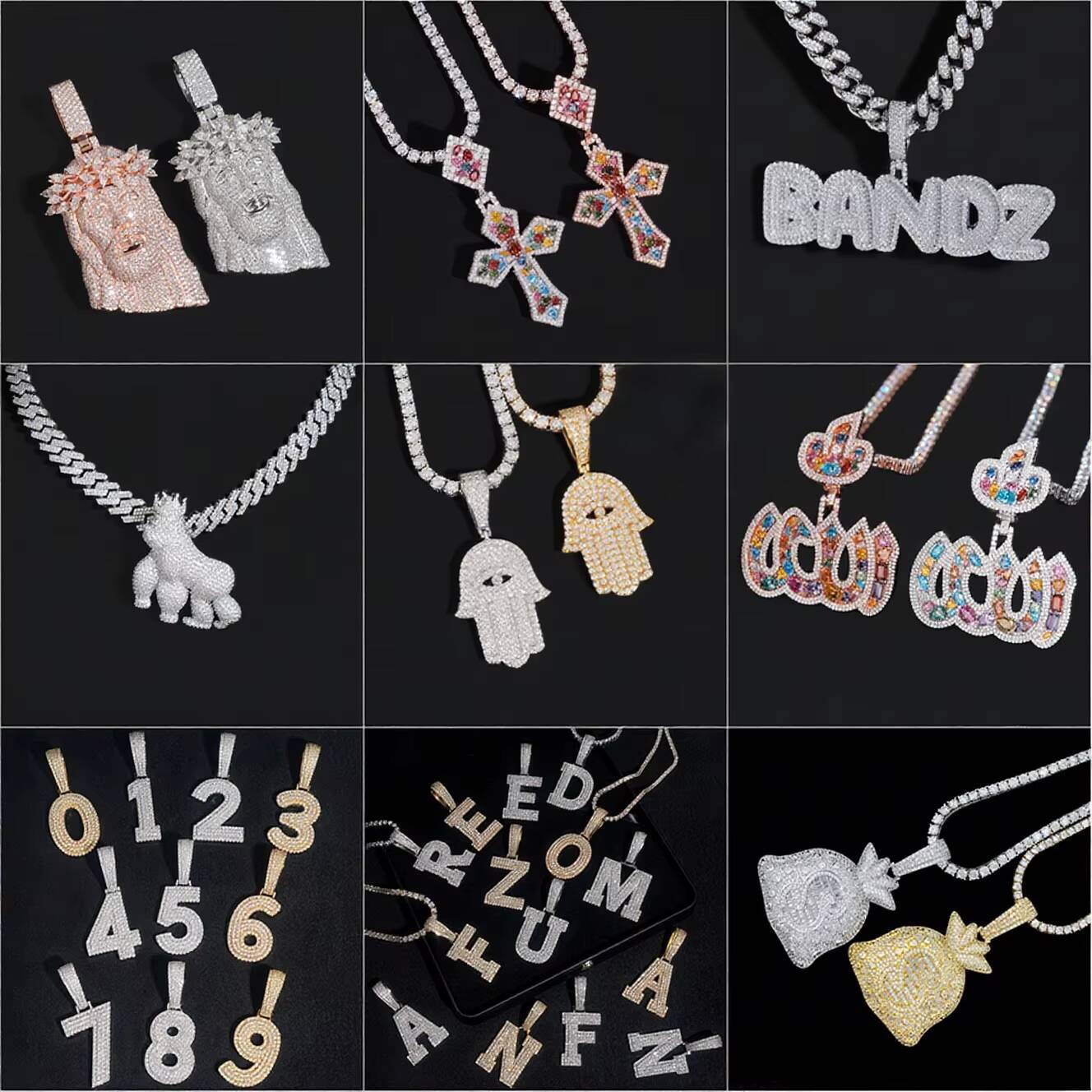 Custom Iced Out Vvs Moissanite 925 Silver Jesus Head Christian Religion Hip Hop Pendant 18k Gold Plated Fine Jewelry for Men