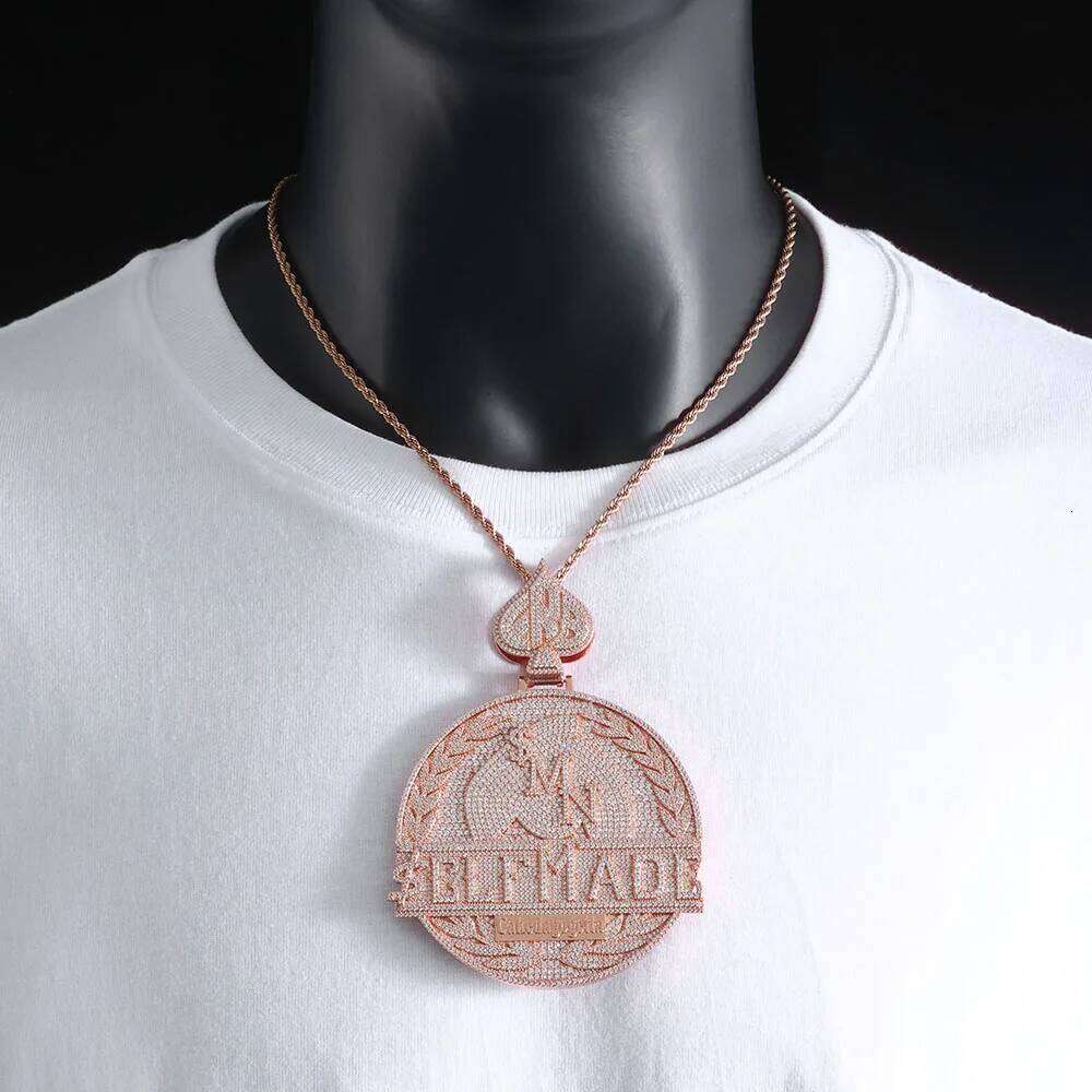 jewelry Personalized Custom Logo Hip Hop Bling Charm Iced Out Diamond Pendant Solid Silver Chain Rapper Jewelry Gifts