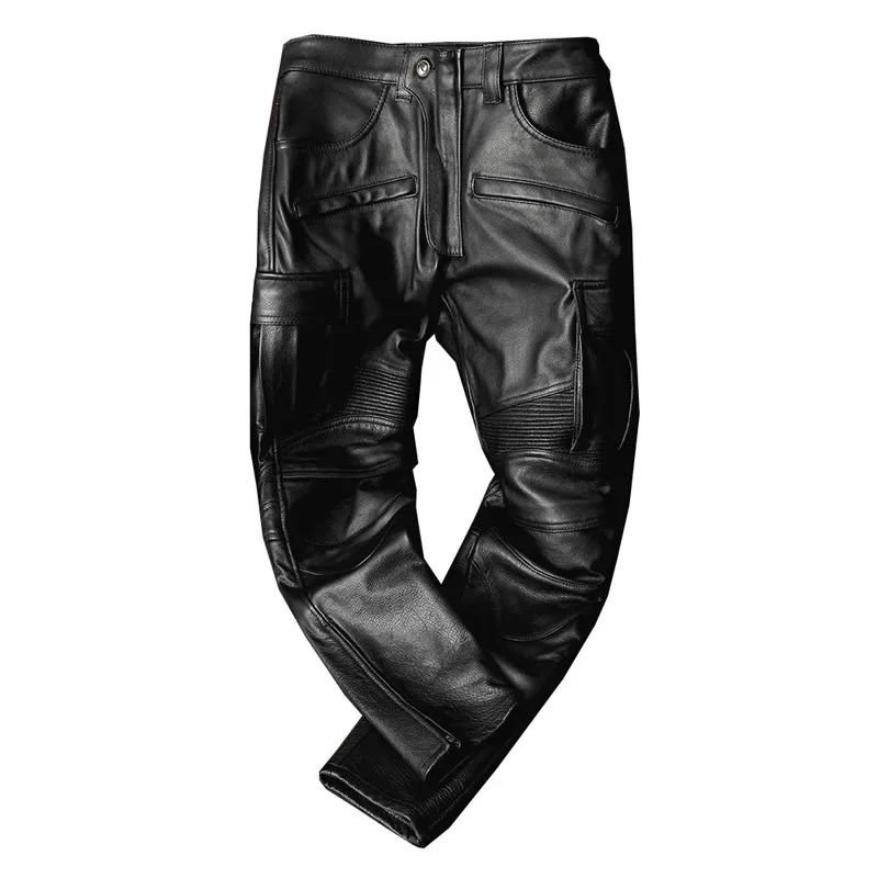 Mauroicardi Spring Cool Black Pu Leather Moto Biker Pencil Pants Men High Waist y Mens ner European Style Clothes 251226