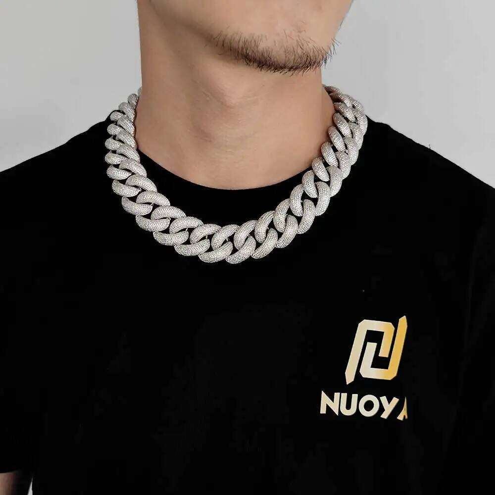 jewelry 25MM Big Heavy Cubic Zirconia Stone Chain Full Paved Bling Iced Out Round Cuban Link Necklace For Men Hip Hop Jewelry