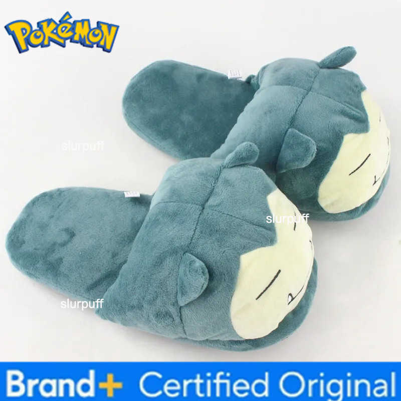 Pokemon Snorlax Cartoon Anime Cotton Slippers Plush Kawaii Winter Warm Shoes Indoor Non-slip Home Shoes Cute Adult Couple Gift W251226