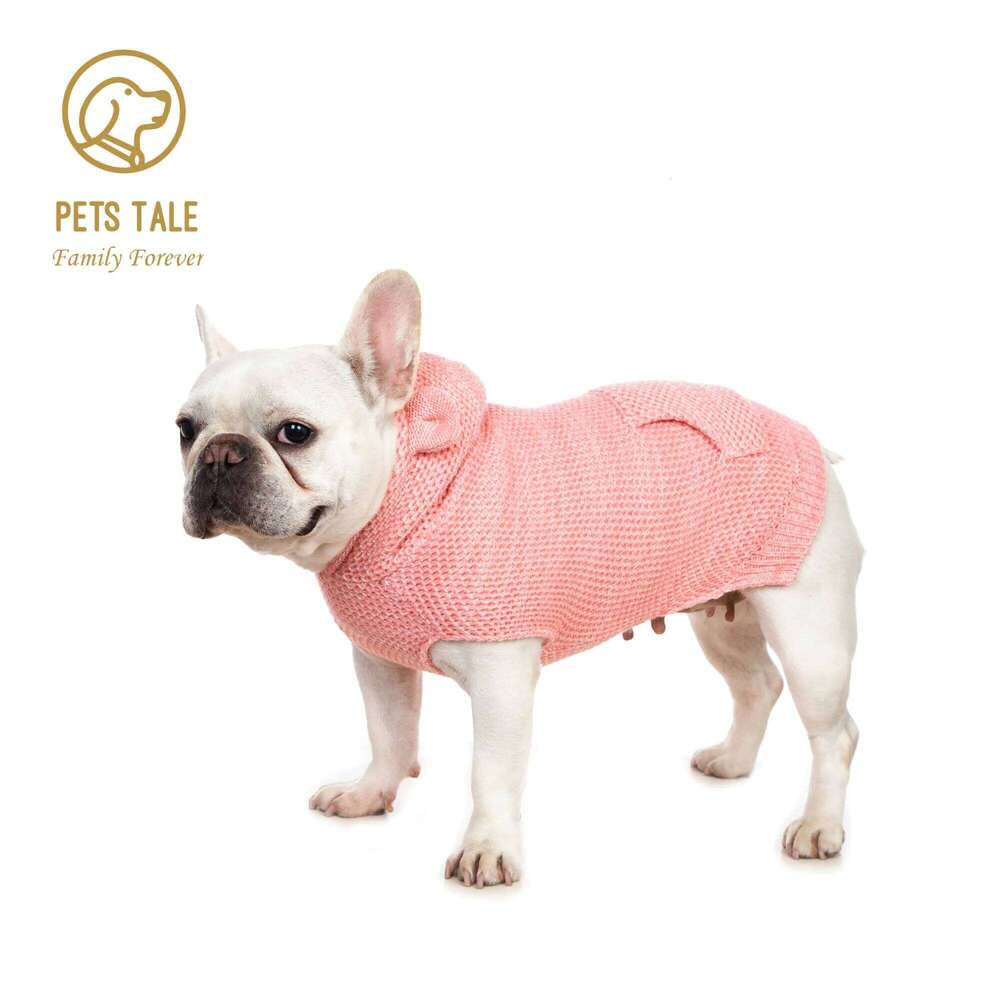 Plain Color Pet Sweater Hoodie With Pocket For Autumn And Winter Dog Warm Clothes 25T1226
