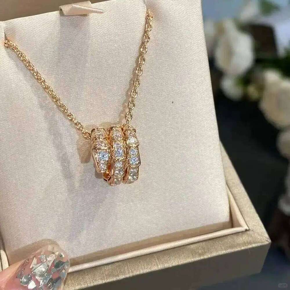 French Design S925 Diamond Set multi Circle Snake Necklace, OL Valentine's Day Wedding Gift 25N1226