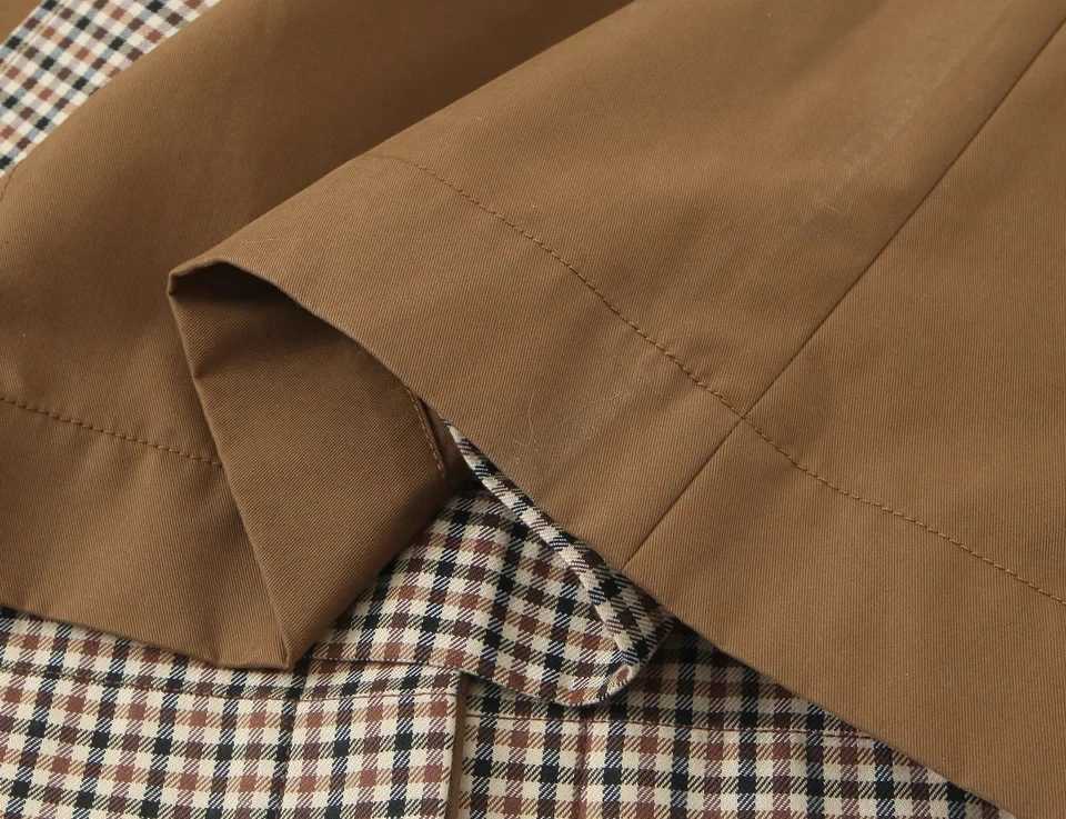 KONDALA Urban Vintage Trench Coat Womens Fall Winter Brown Reversible Wear Long Coat 2025 Fashion Elegant Commute Ladies CoatT251226