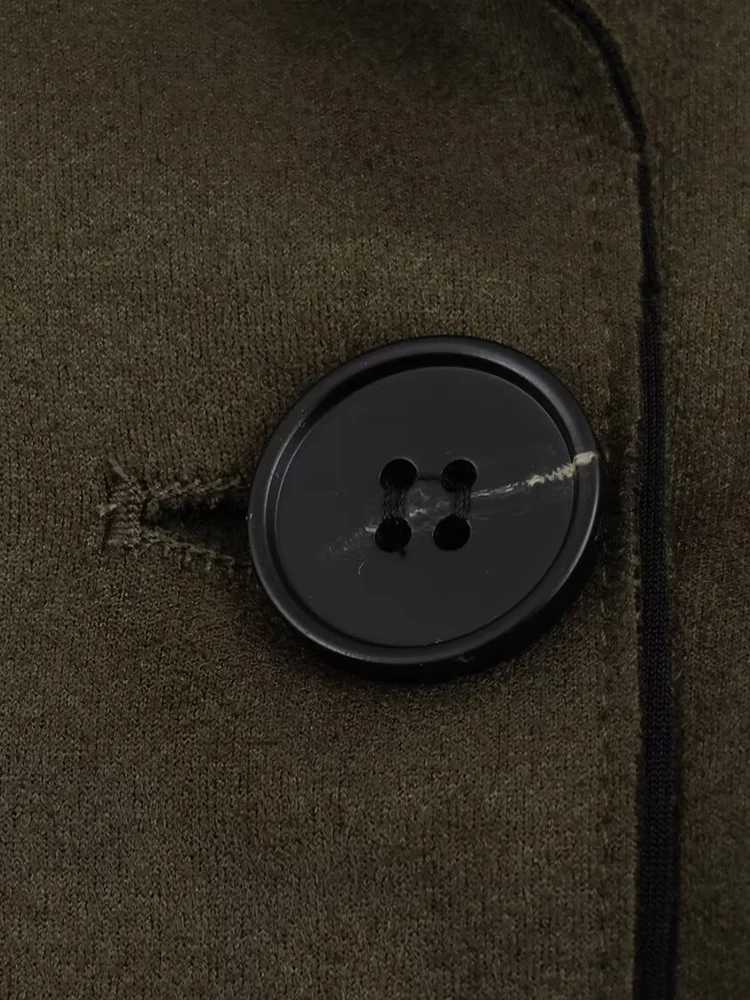 European style new womens fashionable and versatile solid color long trench coat with belt and suede effectT251226