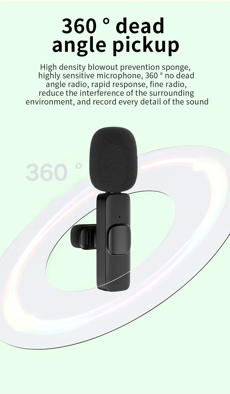 a001 2026 M21 K1 New Wireless Lavalier Microphone Portable Audio Video Recording Mic For IPhone Android Live Game Mobile Phone Camera