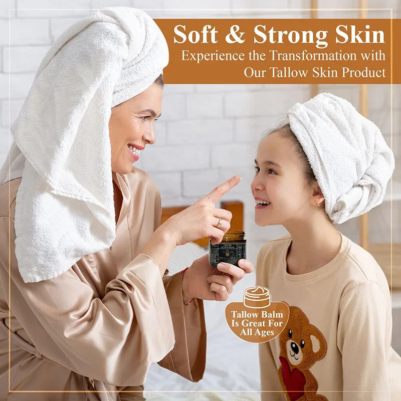 Organic Grass-Fed Beef Tallow Balm with Raw Honey - Cream for Soft Smooth Skin - Handmade All-Natural r 251217