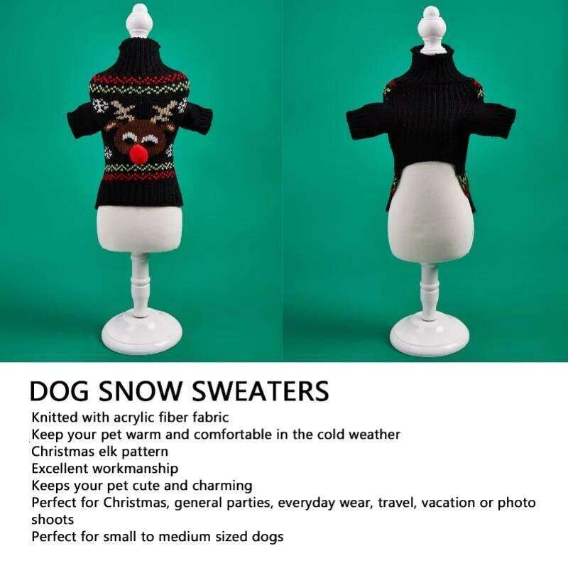 Snow Thickening New Year Christmas Dog Holiday Sweaters For Small Medium Dogs 25T1226