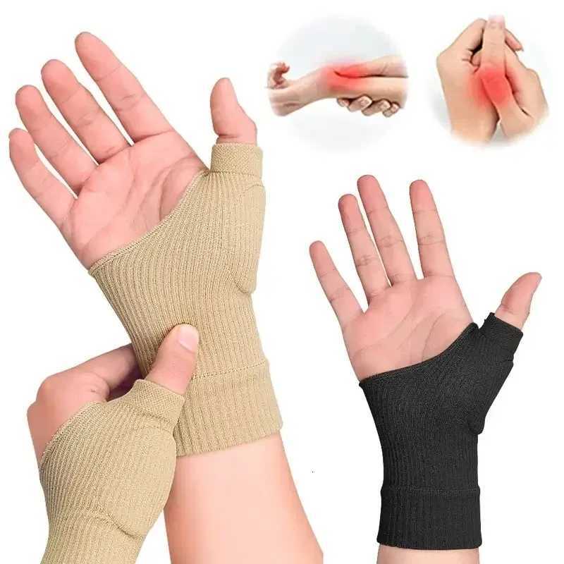 1Pair Breathable Wrist Thumb Compression Arthritis Gloves Wrist Support Brace with Gel Thumb Injury Pads for Pain Relief M251226