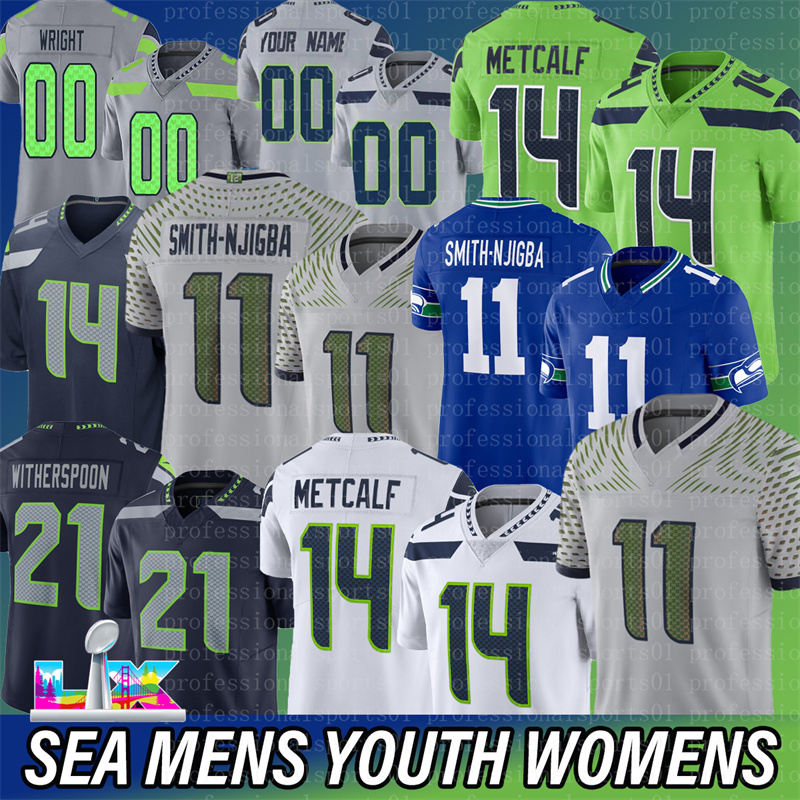 seattle seahwks SeahawksS Jersey #14 DK Metcalf #11 Jaxon Smith-Njigba Cooper Kupp Kenneth Walker III Football Jerseys