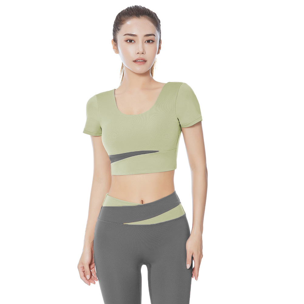 Two-Tone Outdoor Running Sports Bra & Yoga Crop Top: Color-Block, Cropped, Quick-Dry, Tight-Fitting & Breathable Fitness Bra