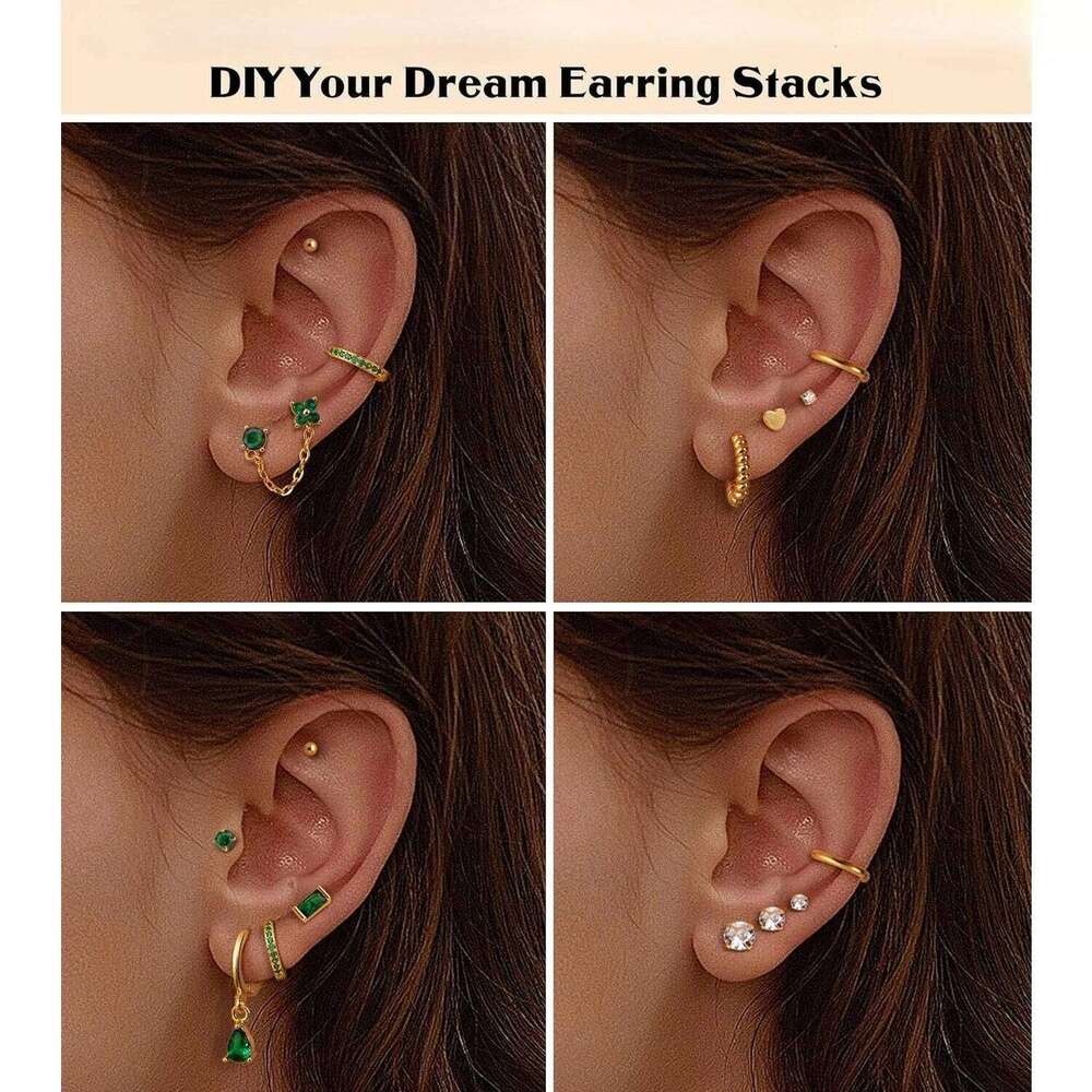 Bobisty 1PC Flat Back Women Hypoallergenic Surgical Steel Earrings for Sensitive Ears 20G Cartilage Small Stud Hoop 25H1226