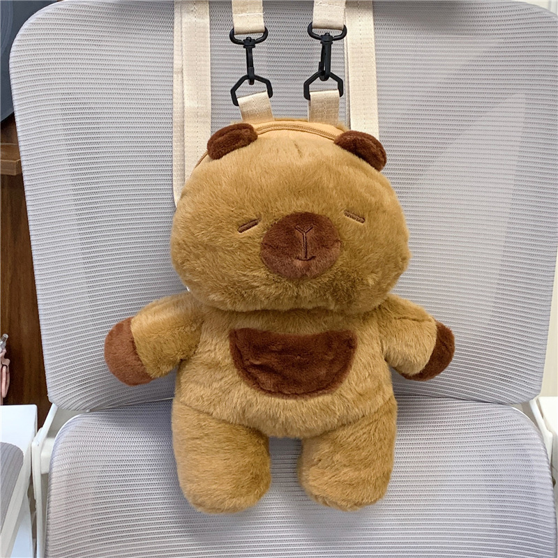 New Cute Girl Cartoon Gift Plush Bag Kapibala Student Doll jK Backpack