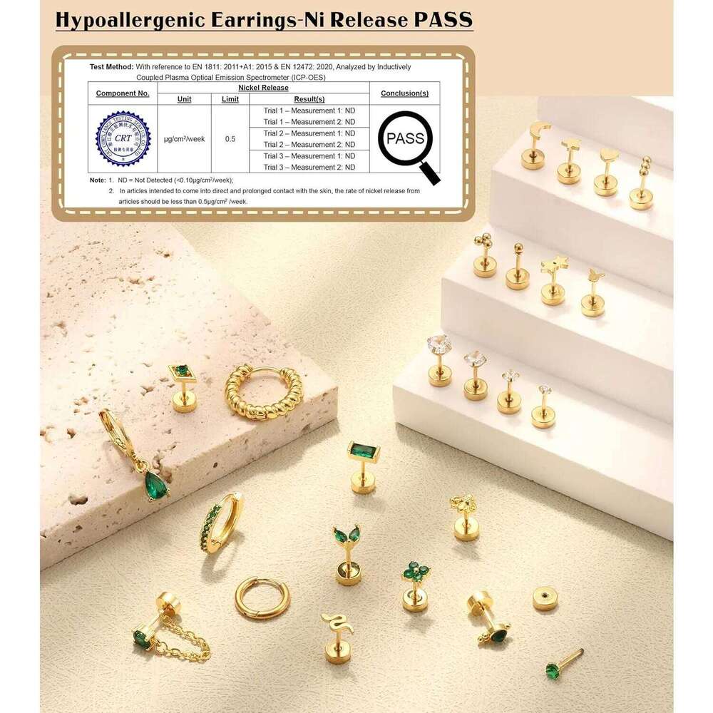 Bobisty 1PC Flat Back Women Hypoallergenic Surgical Steel Earrings for Sensitive Ears 20G Cartilage Small Stud Hoop 25H1226