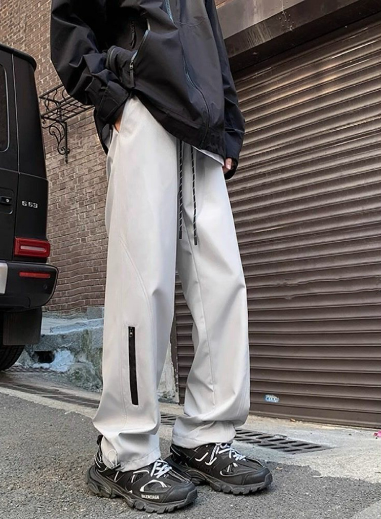 Men's Fall Outdoor Hiking Cargo Pants, American Workwear Style, Quick-Dry, Loose-Fit Tapered Sweatpants, Athletic Casual Pants