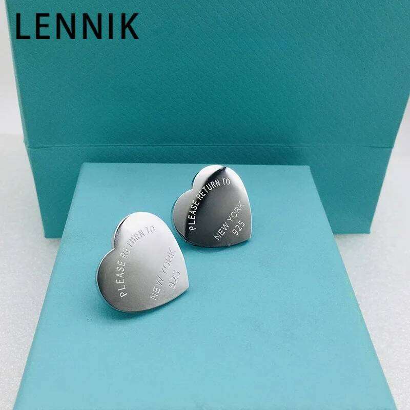 LENNIK Popular 18K Gold Plated Heart-Shaped Stud Earrings Available for Decorative Wearable Accessories Women Classic Gifts 25H1226