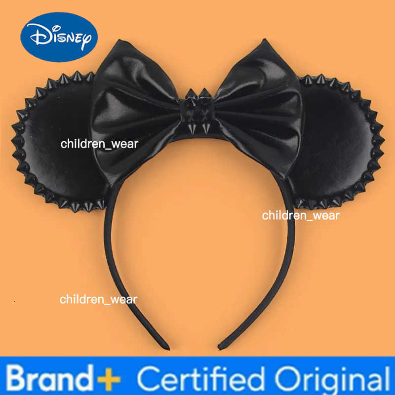 Disney leather Bat Bows Mickey Mouse Ear Headband for Adults Halloween Headwear Women Girls Cosplay Ghost Party Hair Accessories H251226