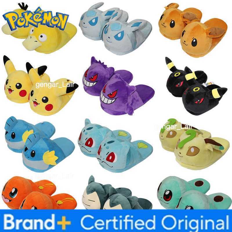Pokemon 28cm Gengar Pikachu Umbreon Bulbasaur Psyduck Squirtle Plush Slippers Indoor Warm Winter Shoes Gifts For Adult W251226