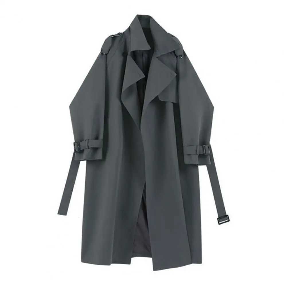 2024 New Women s Brown Lapel Solid Coat Female Commute Long Sleeves Pocket Loose Jacket Casual Lady Irregular OuterwearT251226