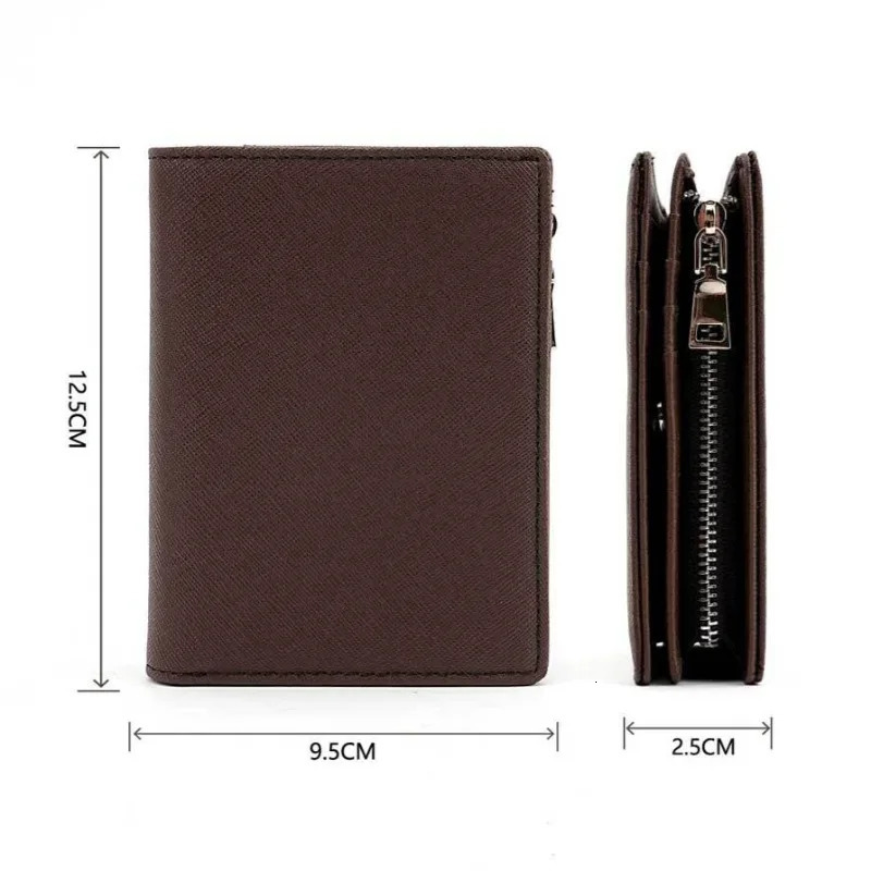 Mens Vertical Leather Wallet Japanese Style Womens Multi-card Slot Card Holder Coin Purse Wallets 251225