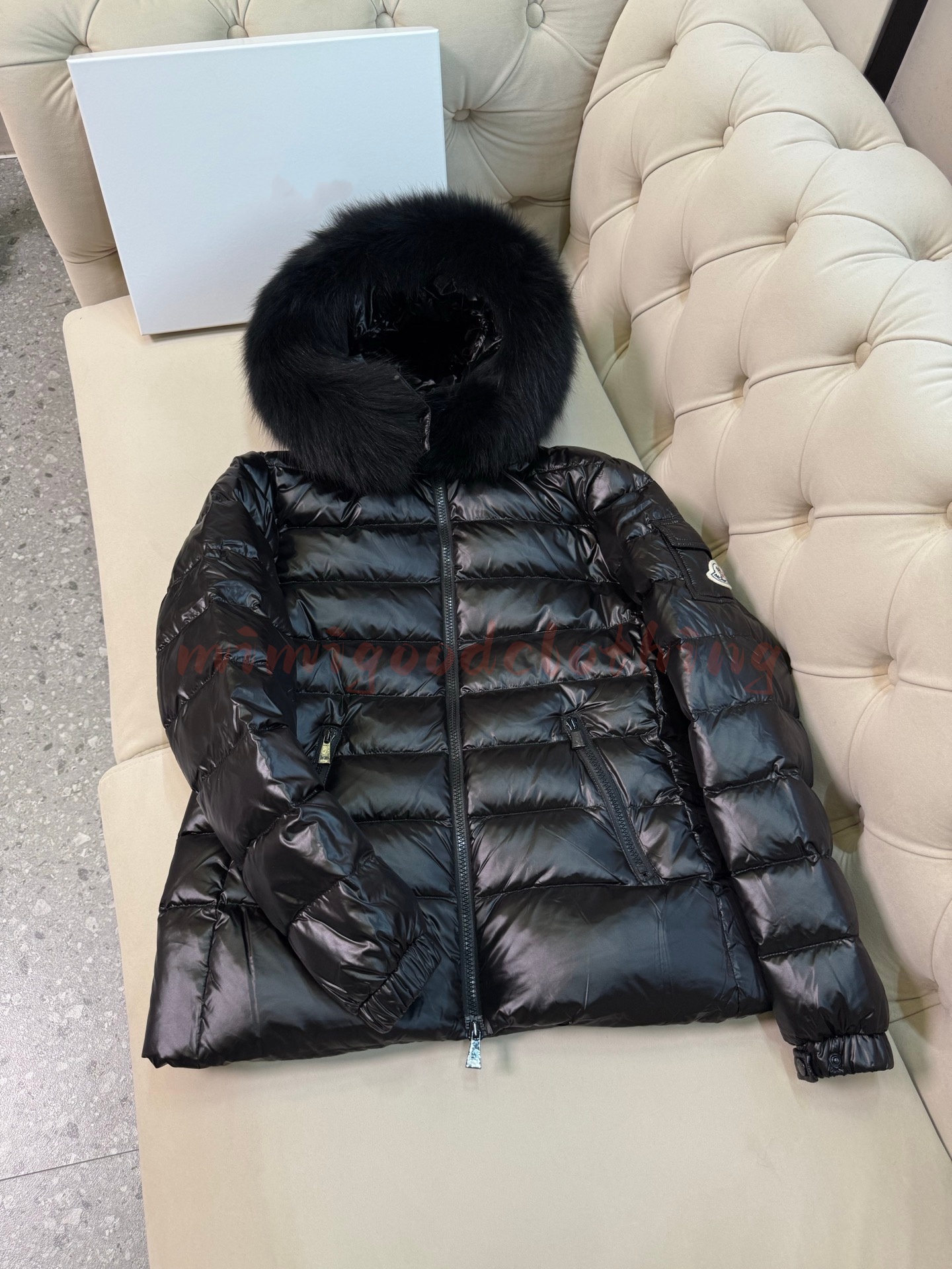 designer winter womens down parkas ladies cotton jacket real fox fur collar warm fashion jacket belt waist slimming parkas 1-5 size