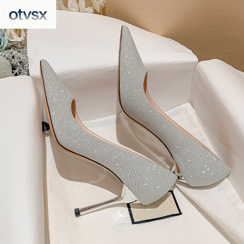 Otvsx Autumn New Wedding Dress Exquisite High Heels with Diamond Shining Design Lightweight Luxury Sandals Elegant Fashion Women's High Heels