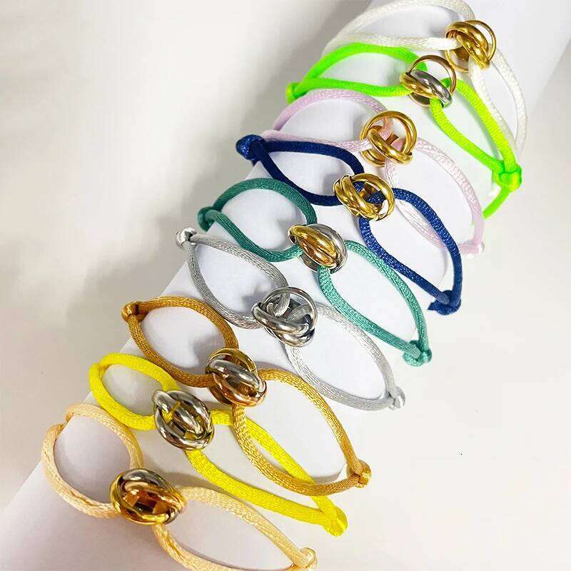 3 Stainless Steel Metal Buckle Adjustable Rope Classic Bracelet Men Friendship Jewelry Gift for Women 25T1226