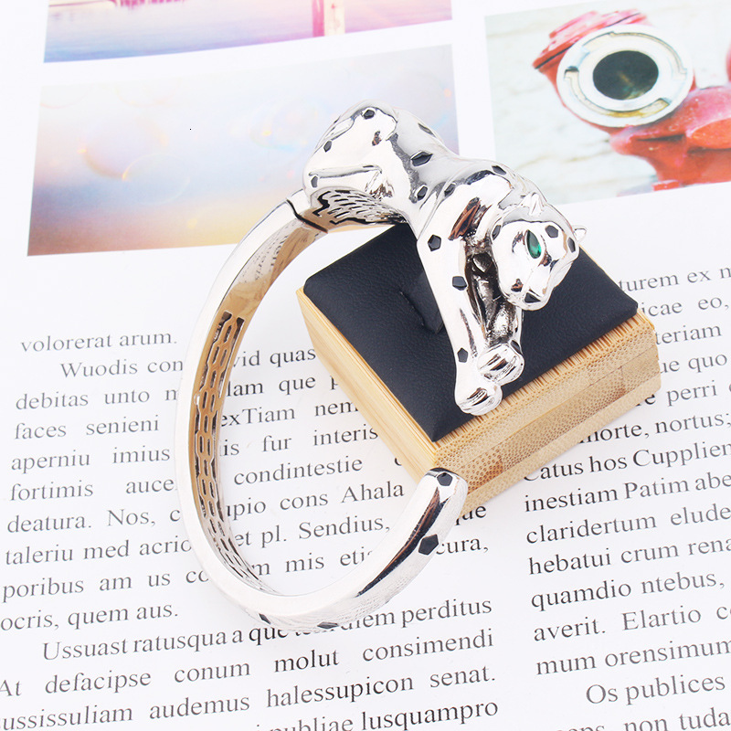 And Fashion Creative Bold Open Spot Leopard Bracelet Ring Set Smooth Resin Personalized Trendy Jewelry