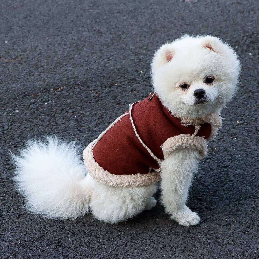Jackets Warm Plush Dog Vest Soft Fleece Lining Sweater Small dog Cat Cute Puppy for Autumn Winter Cold Weathe 25T1226