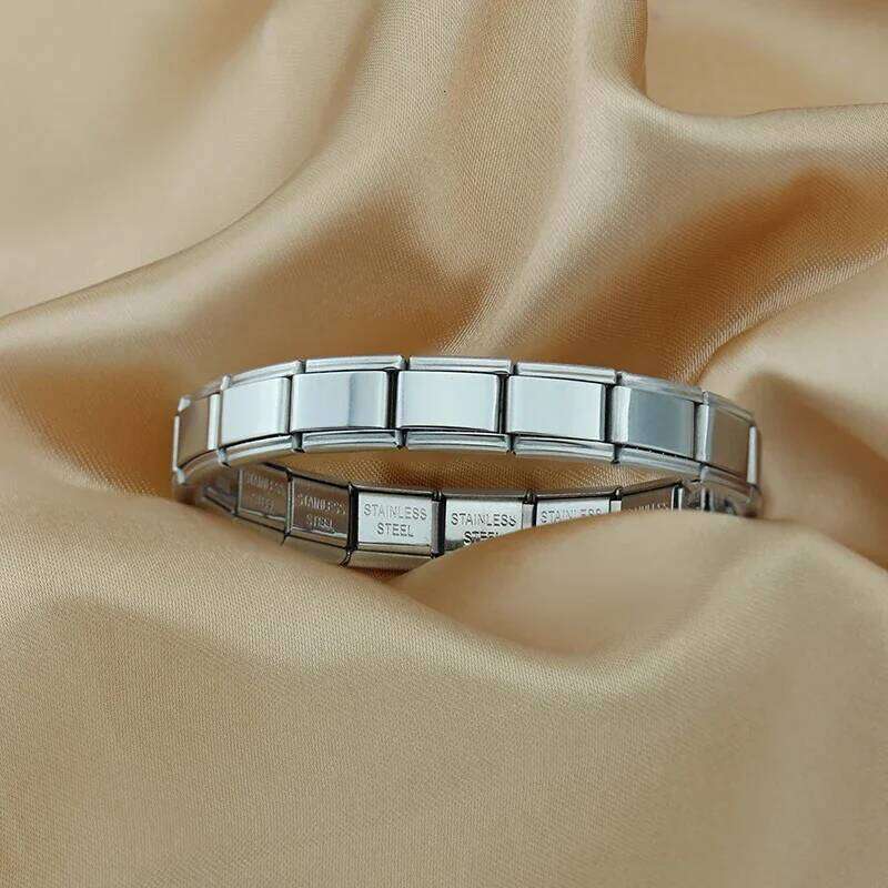 Hapiship 2024 New Women's Jewelry DIY 9mm Width Itanlian Elastic Charm Bracelet Stainless Steel Fashion Bangle ST-Bao 25T1226