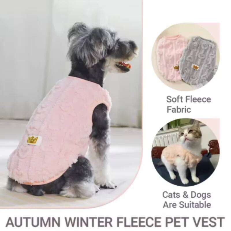 Warm Fleece Sweatshirt for Small Medium Dogs Puppy Kitten Cat Teddy Coat Pet Soft Cozy Autumn Winter Jacket 25T1226