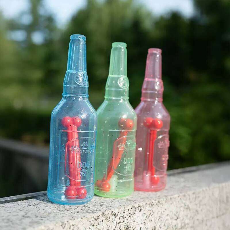 Pet Chew Summer Floating Rubber Bottle For Puppy Interactive Teeth Cleaning Dog Squeaky Toy With Bone Dogs Toys 25N1226