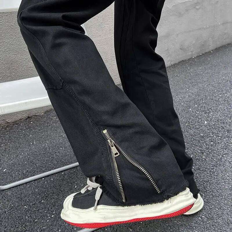 Micro La Jeans Pants Men's Ins Trendy Loose Wide Legs Straight Tube Vibe High Street American